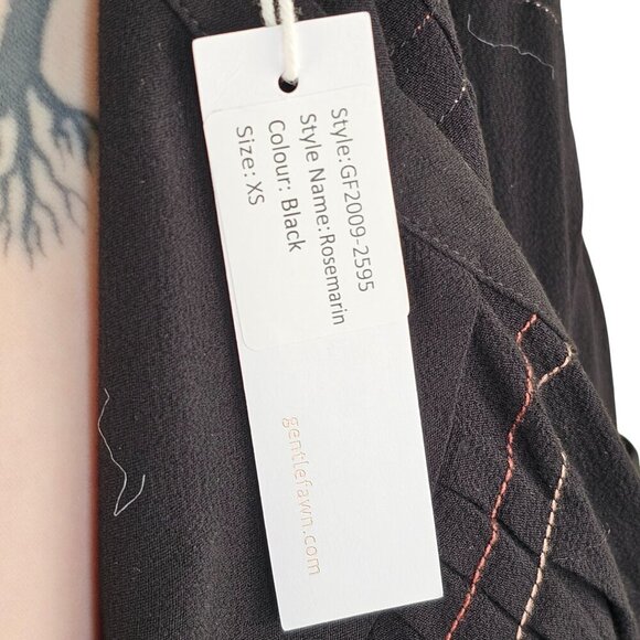 Gentle Fawn NWT Rosemarin Blouse Black Long Sleeve Sz XS - Picture 8 of 11